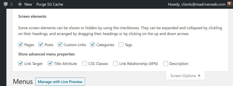 WordPress Basic Documentation Classic | MadRiverWeb